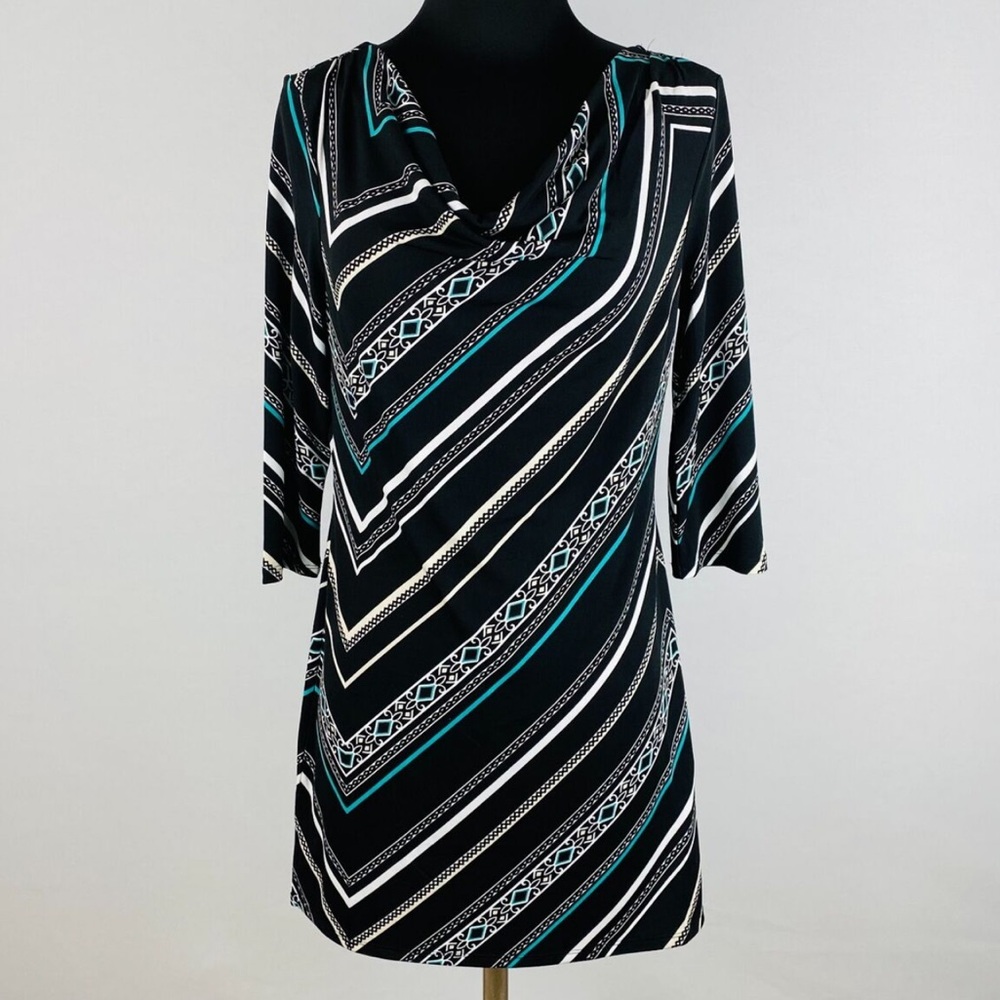 White House Black Market Diagonal Stripe Tunic Dress Size Medium